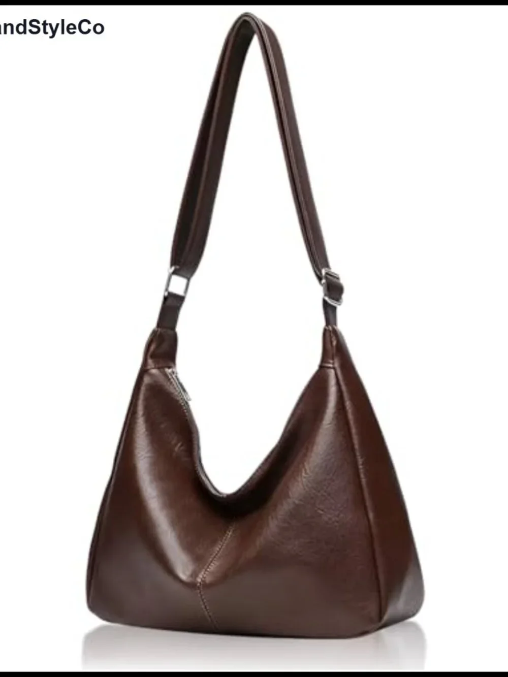 Vegan Leather Slouchy Hobo Shoulder Bag Adjustable Strap Crossbody Everyday